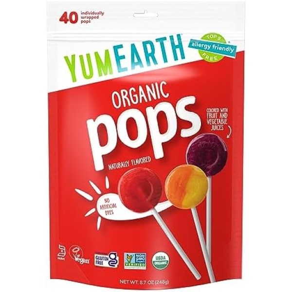 YumEarth Organic Natural Lollipops, 8.5 Ounce Bag
