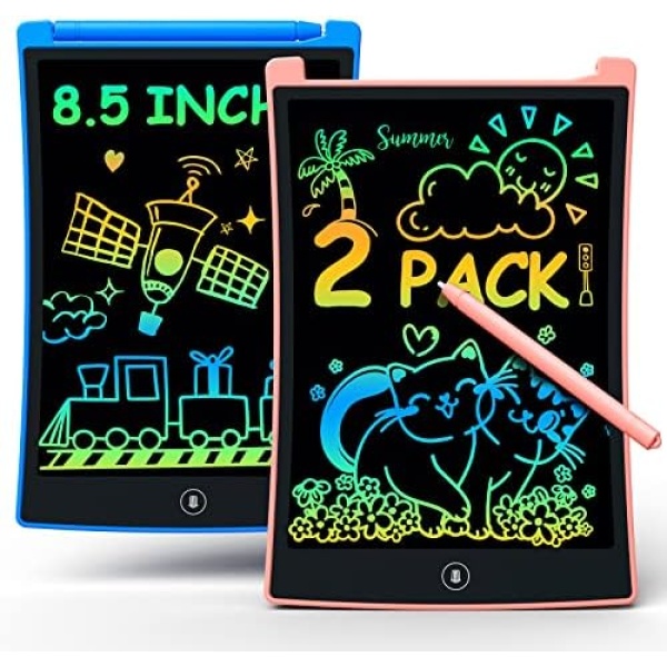 bravokids 2 Pack Toddler Toys, 8.5 inch LCD Writing Tablet for Kids, Travel Games Activity Learning Toys, Gift for Age 3 4 5 6 7 8 Year Old Boys Girls