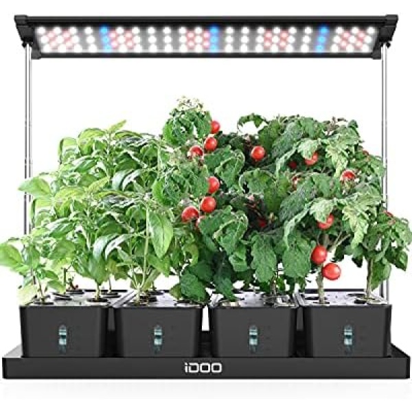 iDOO 20Pods Indoor Herb Garden, LED Grow Light for Indoor Plant with 4 Removable Water Tank, Free Timing Setting Hydroponics Growing System, 26.77in Adjustable Height (Black)