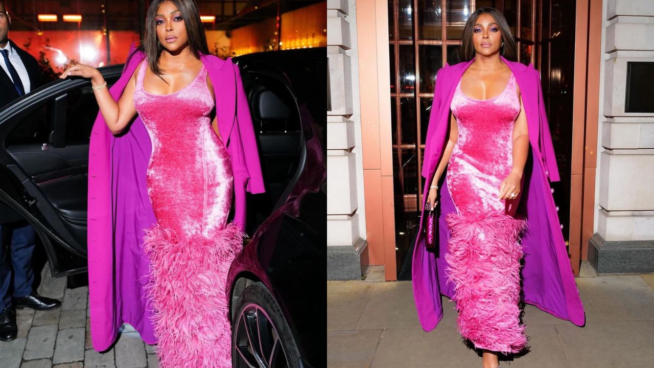 Actress Taraji P. Henson Wore a $2,550 Pink LAPOINTE Monochromatic Look to the Color Purple Premiere in London – Fashion Bomb Daily