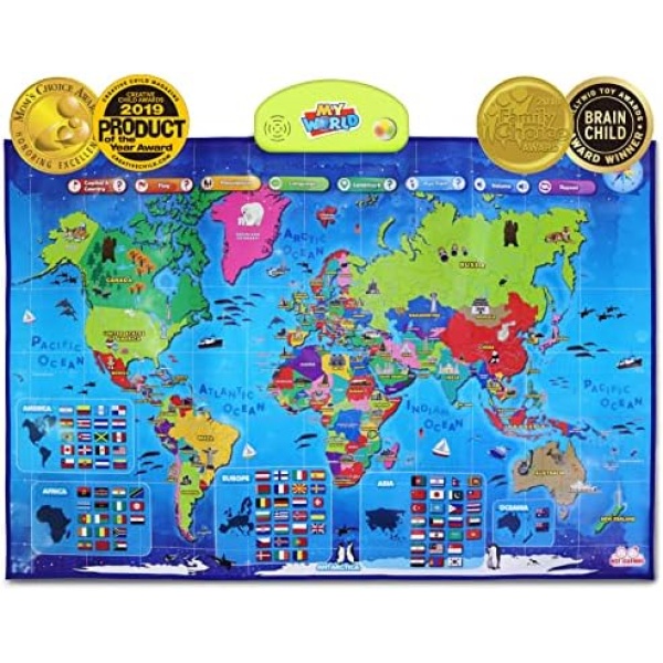 BEST LEARNING i-Poster My World Interactive Map - Educational Talking Toy for Boys and Girls Ages 5-12 Kids