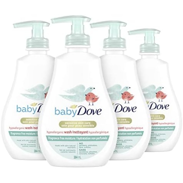 Baby Dove Sensitive Moisture Wash 384ml, pack of 4