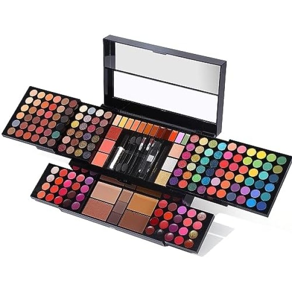 CHARMCODE Professional All in One Makeup Kit Full - 186 Colors Make Up Palette Gift Set Including Eyeshadow, Lip Gloss, Concealer, Highlighter, Contour, Brow Powder, Mascara, Blush & Brush,Multicolor