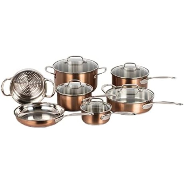 Cuisinart Css-12mcamc 12-piece Classic Collection Metallic Stainless Steel Cookware Set, Copper, Amazon Exclusive