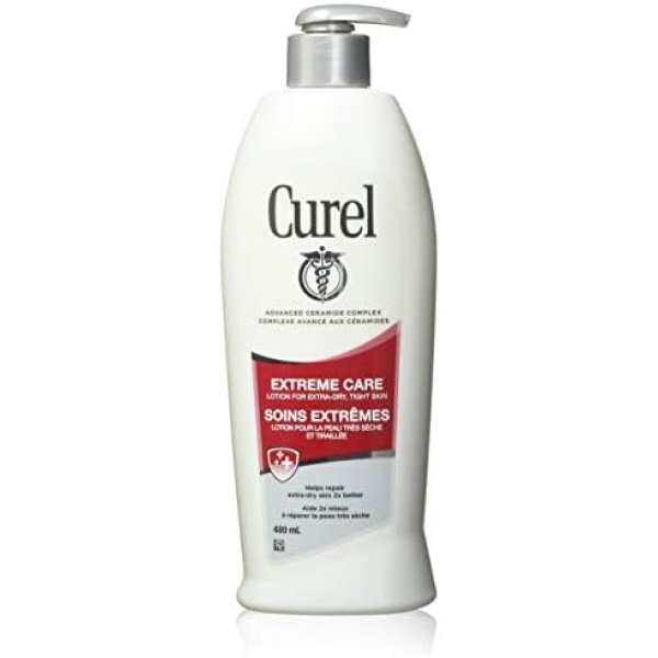 Curel Extreme Care Intensive Moisturizer, 480 mL Body Lotion, with Advanced Ceramide Complex and Extra-strength Hydrating Agents, for Extra-Dry, Tight Skin