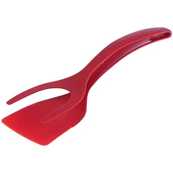 Egg Flipper New Spatula Non-Stick Flipper Ideal for Flipping Eggs, Burgers, Fish and More, RED Egg Spatula Fish Spatula Omelet Turner Tongs…