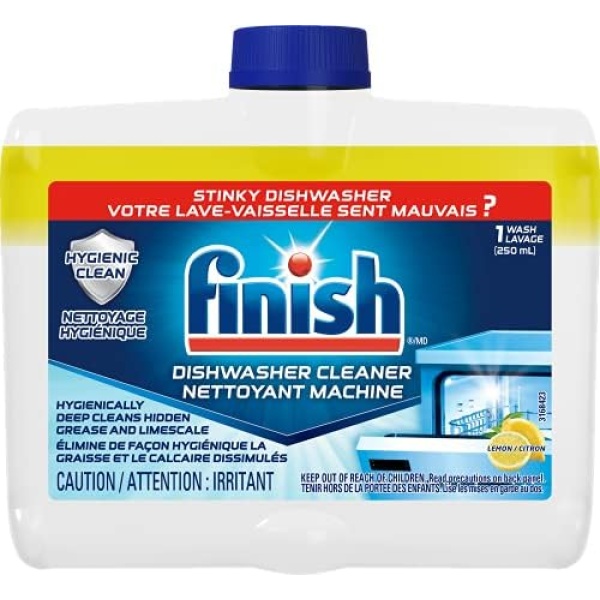 Finish Dishwasher Cleaner, Deep Cleans hidden grease & limescale, Fights Odours, Lemon, 250 ml