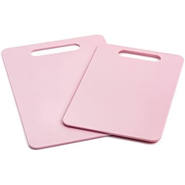 GreenLife 2 Piece Cutting Board Kitchen Set, Dishwasher Safe, Extra Durable, Soft Pink