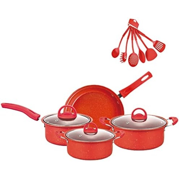 HUIOP Non-Stick Pots and Pans Set 13-Piece Kitchen Utensil Set Kitchen Cookware Gifts for Friends and Family