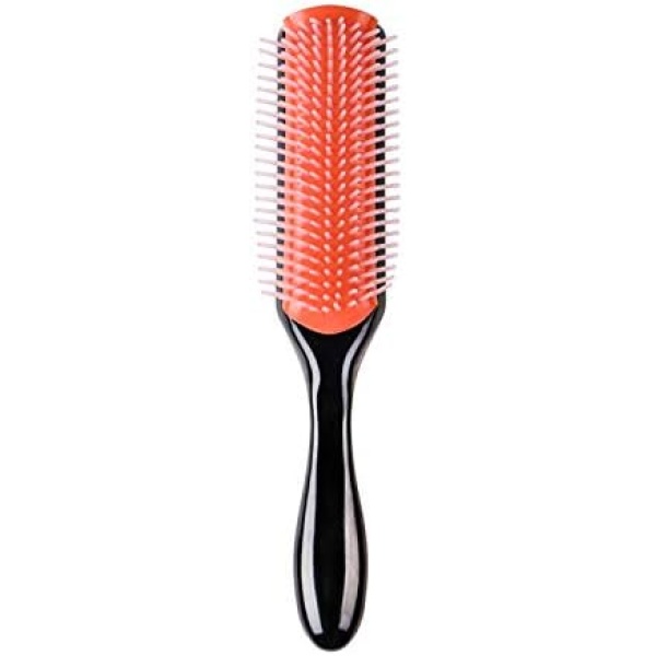 Hair Brush For Natural Curly Hair Black 9 row d3 Classic Styling Travel Denmin Deman Detangling Nylon Bristle Detangler Wet Mini Small Shower Wavy Drying Plastic Comb. Man Woman Denim Gifts