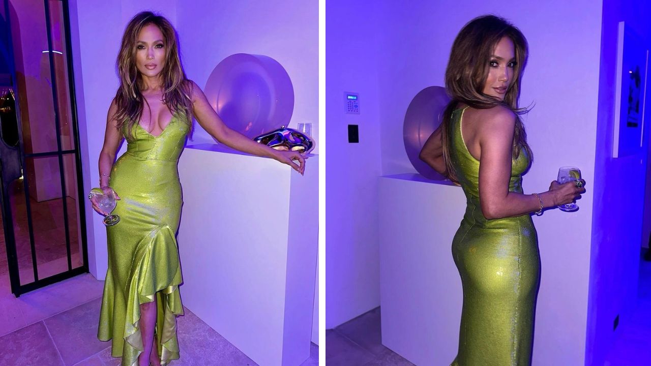 Jennifer Lopez Looked Sultry in a Lime Green Tom Ford Dress for Date Night with Ben Affleck – Fashion Bomb Daily