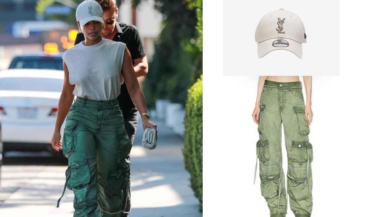 Lori Harvey Stepped Out in Los Angeles in a $275 YSL Cap with $1,000 The Attico Cargo Pants and a $2,350 Bottega Veneta Pouch – Fashion Bomb Daily