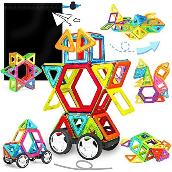 Magnet Tiles, Magnetic Building Blocks Toys for Kids 3 4 5 6 Year Old Girl Boy (46 Piece) Toddler Kids Toys Gifts