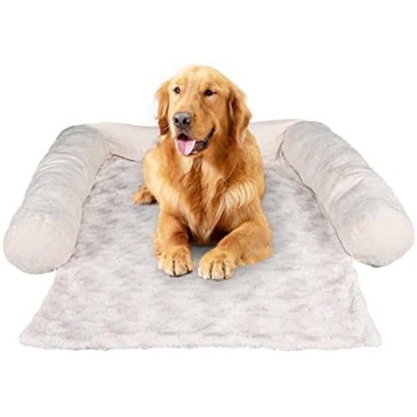 Pet Couch Protector for Dog with 3-Sided Bolster, Universal Pet Furniture Cover, Plush Dog Bed and More for Dogs and Cats - WOMEOW