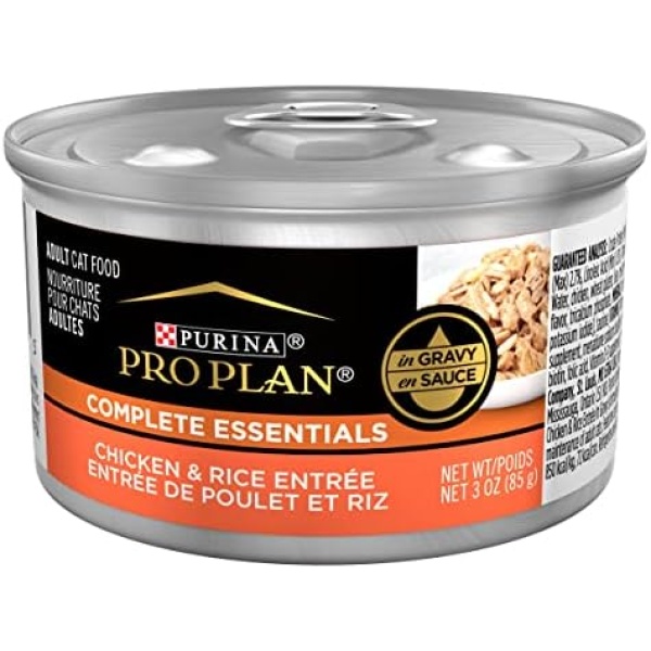 Purina Pro Plan Wet Cat Food, Savor, Adult Chicken and Rice Entre, 3-Ounce Can, Pack of 24