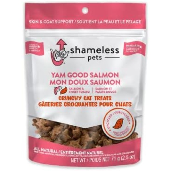 SHAMELESS PETS Yam Good Salmon Cat Treats, Red (6397)