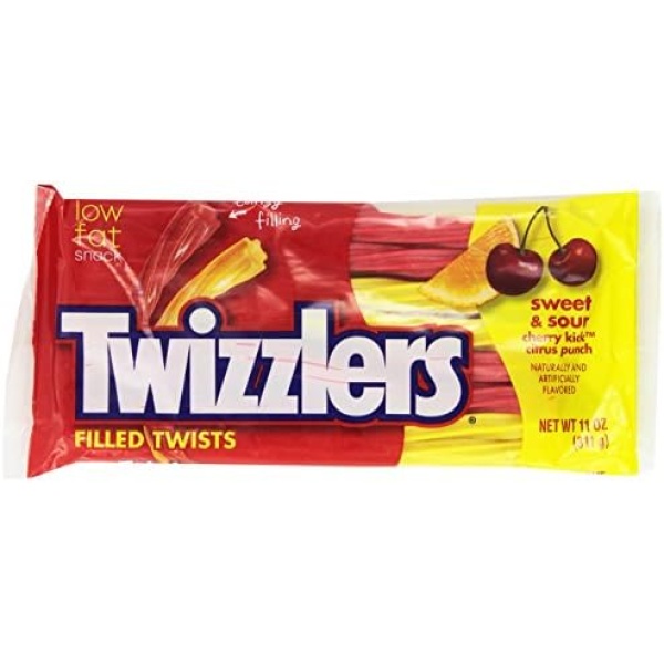 Twizzlers Sweet & Sour Filled Twists, 11-Ounce Bags (Pack of 6) by Twizzlers [Foods]