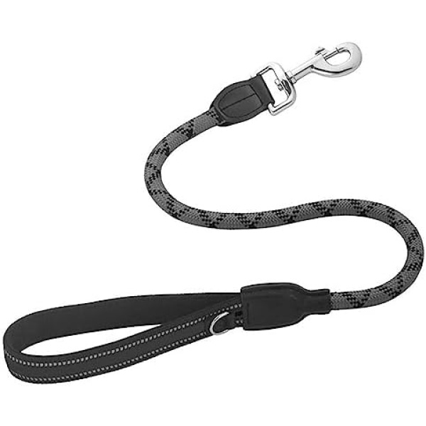 WEEEIES Short Dog Leash, Short Training Leash with Reflective Threads and Padded Handle,Perfect for Small Medium Large Dogs (Black)