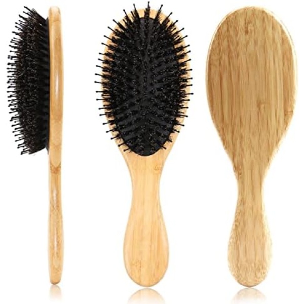 Xxtylo Boar Bristle Hair Brush for Women Men Kids Soft Natural Hairbrush Smoothing Massaging Detangling Long/Curly/Thick/Fine Hair, Restore Shine for Everyday Use