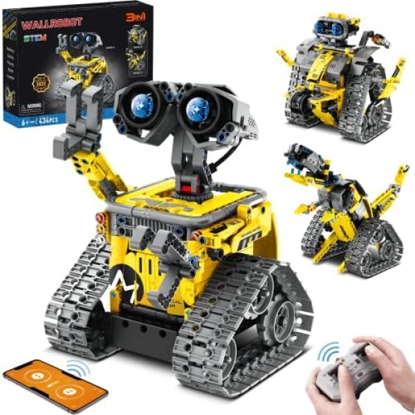 YOIFOY Remote & App Controlled Robot Building Kit,3 in 1 STEM Robot Toys for Kids Ages 6 7 8 9 10 11 12+,Creative Gifts Building Toys for Boys Aged 6+,New 2023(434 Pieces)