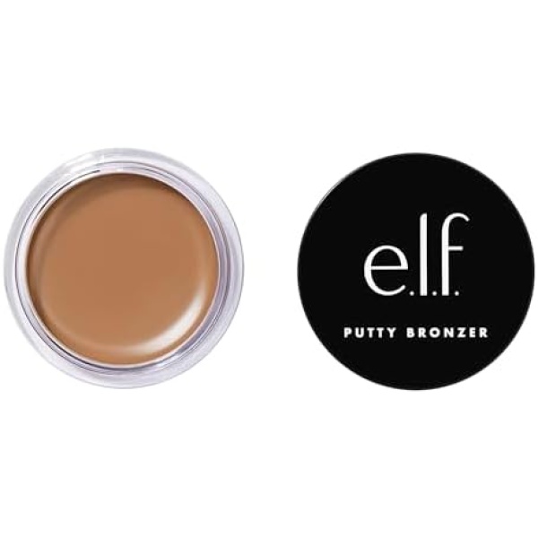 e.l.f. Cosmetics Putty Bronzer, Creamy & Highly Pigmented Formula, Creates a Long-Lasting Bronzed Glow, Infused with Argan Oil & Vitamin E, Tan Lines, 0.35 Oz (10g)