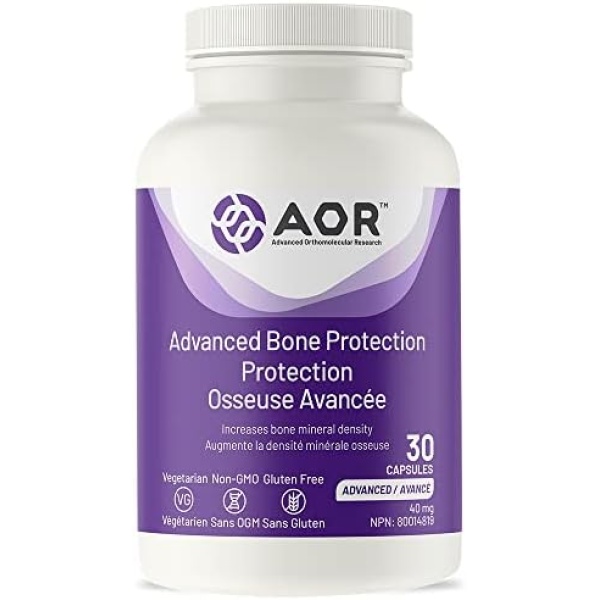 AOR - Advanced Bone Protection 40mg, 30 Capsules - Bone Health Supplement and Joint Health Supplement for Men and Women - Collagen Boost - Bone Density Supplements - Increases Bone Mineral Density