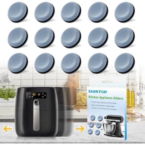 Appliance Sliders, 16pcs Small Kitchen Appliance Sliders Self Adhesive Teflon Easy Sliders Appliance Mover For Countertop Appliance Stand Mixer, Coffee Maker, Air Fryer, Food Processor,Pressure Cooker