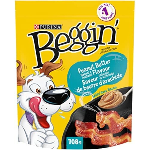 Beggin' Collisions Dog Treats, Peanut Butter Flavour Snacks - 708 g