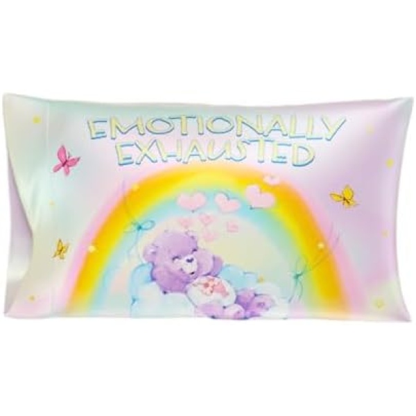 Collectibles Care Bears Classic Retro Beauty Silky Satin Standard Pillowcase Cover 20x30 for Hair and Skin, (Official Licensed Product) by Franco