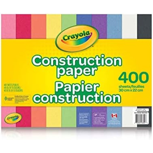 Crayola 400 Pages Construction Paper Pad, School and Craft Supplies, Teacher and Classroom Supplies, Gift for Boys and Girls, Kids, Ages 3,4, 5, 6 and Up, Arts and Crafts, Gifting (61-0400)