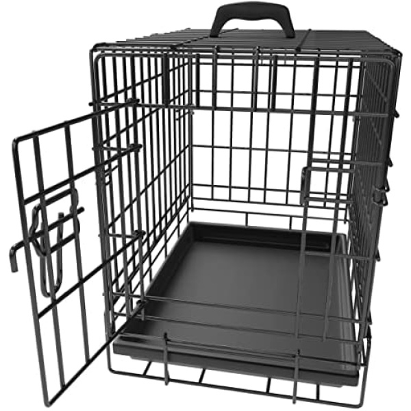 Dog Crates for Small Dogs - Dog Crate 20" Pet Cage Single-Door Best for Puppy & Kitten Pets - Wire Metal Kennel Cages with Tray - in-Door Foldable & Portable for Animal Out-Door Travel