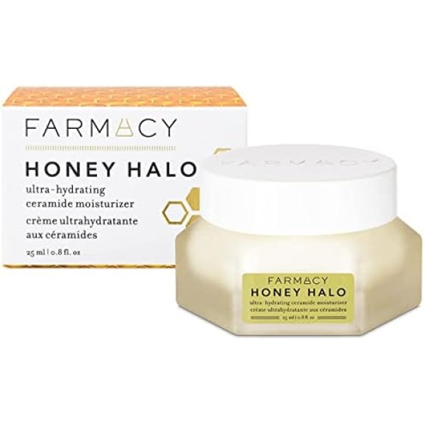 Farmacy Honey Halo Ceramide Face Moisturizer Cream - Hydrating Facial Lotion for Dry Skin (0.8 Ounce)