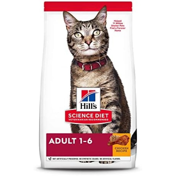 Hill's Science Diet Adult Dry Cat Food, Chicken Recipe, 4 lb Bag