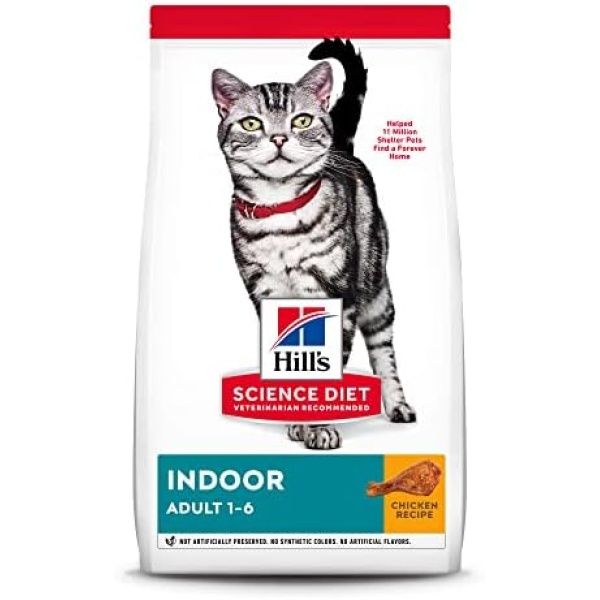 Hill's Science Diet Adult Indoor Dry Cat Food, Chicken Recipe, 7 lb Bag