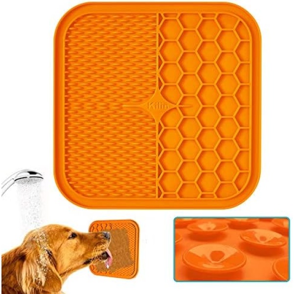 KILIN 8.2 inch Large Dog Lick Pads丨Snuffle Mat for Dogs丨Dog Puzzle Toys丨Calming Mat for Dog Anxiety Relief丨Dog Slow Feeder with 72 Super Suction Perfect for Pet Bathing,Grooming,and Dog Training