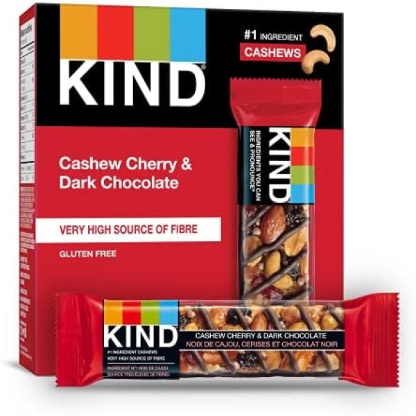 KIND Fruit & Nut Cherry Cashew & Dark Chocolate, Gluten Free, Low Sugar 1.4 Ounce, 5 Count