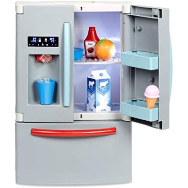 Little Tikes First Fridge Refrigerator with Ice Dispenser Pretend Play Appliance for Kids, Play Kitchen Set with Kitchen Playset Accessories Unique Toy Multi-Color Small