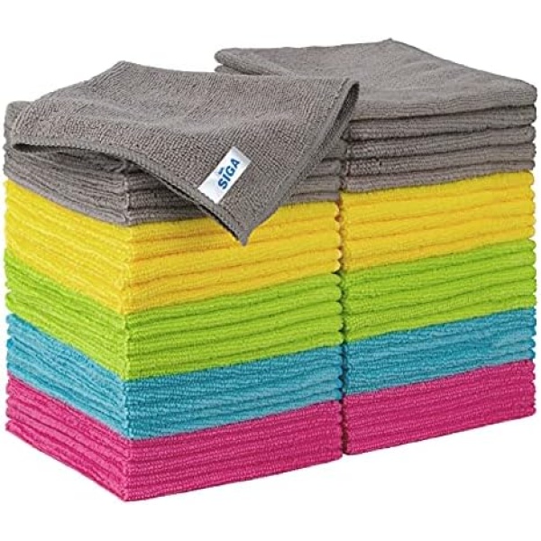 MR.SIGA Microfiber Cleaning Cloth, All-Purpose Cleaning Towels, Pack of 50, Size 11.8 x 11.8 in