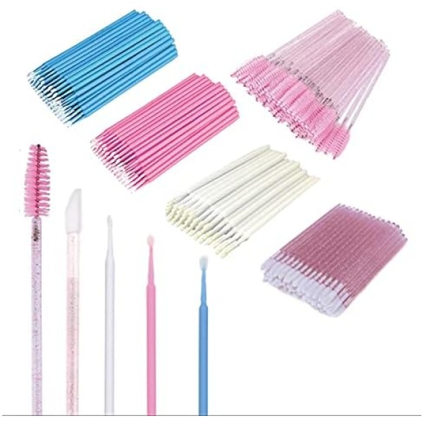 Mascara Wands Disposable Lip Brush and Eyebrow Spoolie Brush Micro Makeup Applicator Brush Tool Kit(120pcs)