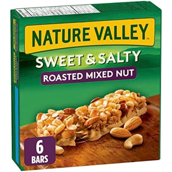 NATURE VALLEY Sweet & Salty Roasted Mixed Nut Granola Bars, 6 Count