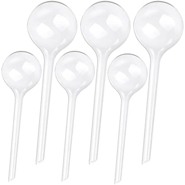 OBANGONG 6 Pcs Plant Watering Bulbs,Large Automatic Watering Globes Plastic Self Watering Bulbs Garden Plant Waterer Balls Device,Improved Adjustable Indoor Outdoor Garden Self Watering System