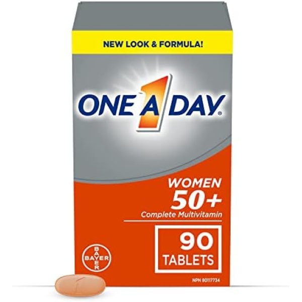 One A Day Multivitamin For Women 50 Plus - Daily Vitamins For Women With Vitamin A, B6, B12, C, D, E, Biotin, Calcium, Magnesium & Zinc, Helps Support Immune Function, Bone Health And More, 90 Tablets