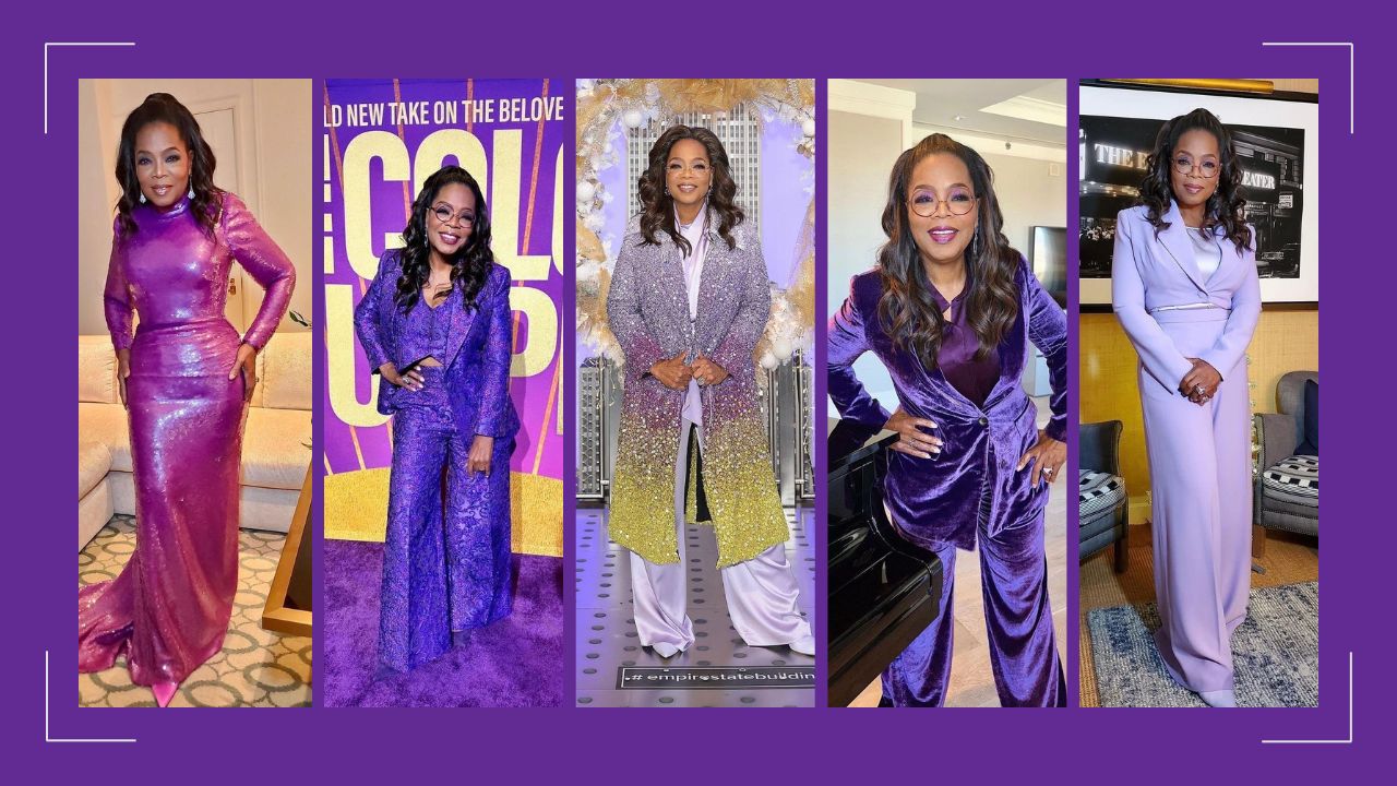 Oprah Winfrey Promoted ‘The Color Purple’ Musical Film in the Most Outstanding Royal Purple Ensembles by Dolce & Gabbana, Bottega Veneta, Stella McCartney & More