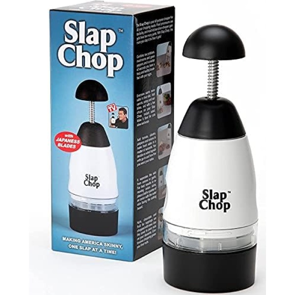 Original Slap Chop Slicer Chopper with Japanese Stainless Steel Blades & Butterfly Opening for Easy Cleaning - Vegetable Chopper Gadget - Mini Chopper for Salads - Kitchen Accessory