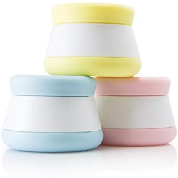 Peak Gear Travel Containers, Silicone Cream Jars Leak-Proof. TSA Approved Small Travel Containers (3 Jars Pack)