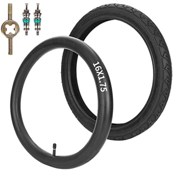 RUTU One Set Rear 16''*1.75/2.125 Tire and Inner Tube for BoB Revolution SE/Pro/Flex and Duallie,Compatible with 3-Wheeler BOB Gear Jogging Troller Models (Both Single and Double Stroller)