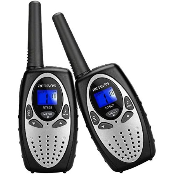 Retevis RT628 Walkie Talkies for Kids,Toys Gift for 4-12 Year Old Boys Girls,Long Range 2 Way Radio 22CH LCD Backlit,Crystal Voice VOX Key Lock Easy to Use,Family Travel Camping Hiking(Silvery,2 Pack)