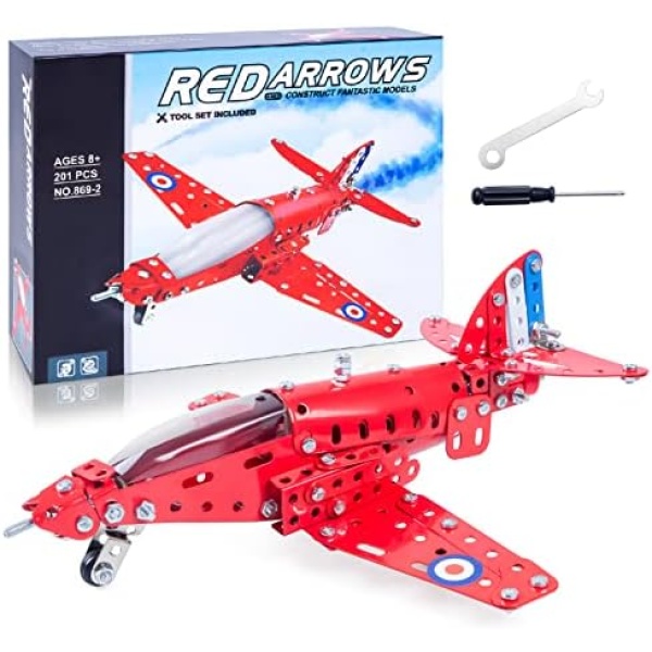 STEM Assembled Model Plane Kit Building Toy, 201 Pieces STEM Projects Airplane Building Kits for Kids Age 8 and Up, STEM Educational Model Kit Gifts for Teenage Boys & Girls 8,9,10,10+