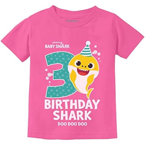 Tstars Birthday Shark Shirts for Toddler 2nd 3rd 4th Birthday Boy Girl Baby Shark Shirt