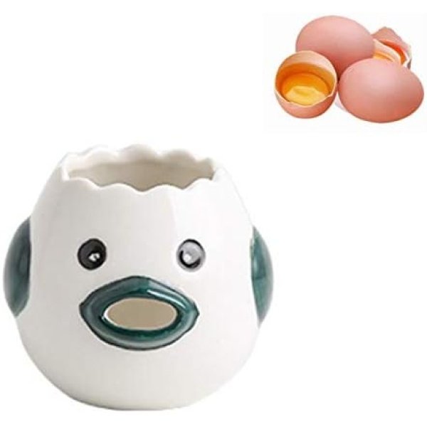 UgyDuky 1 PCS Egg Separator Cute Chicken Shape, Creative Egg Yolk Separator, Mini Egg White and Yolk Separator, Vomiting Egg Separator Kitchen Gadgets Baking Utensils (Green)